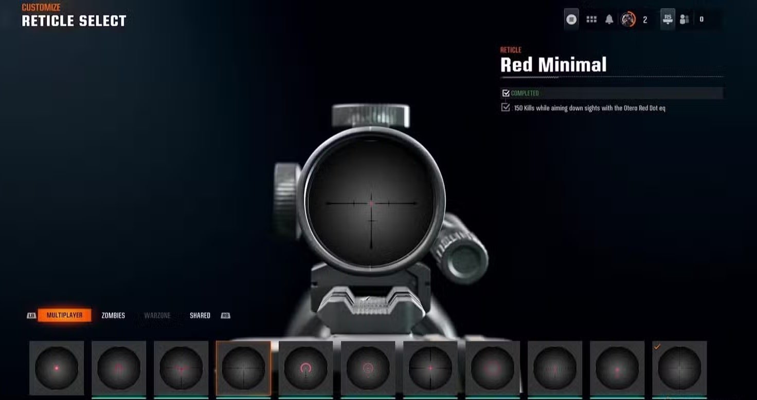 red minimal reticle