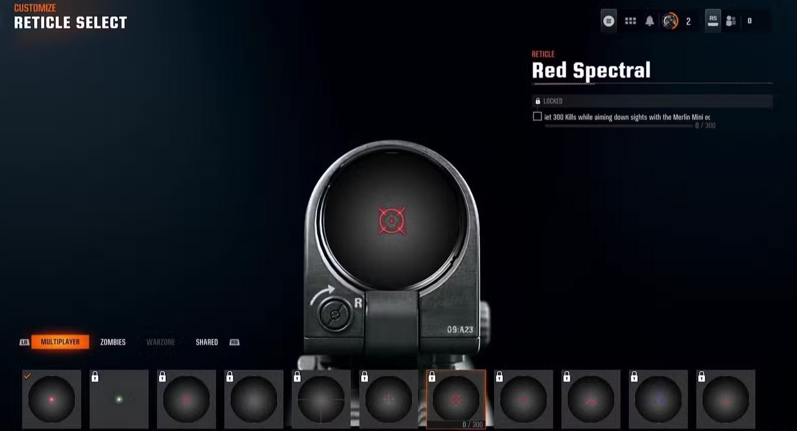 red spectral reticle