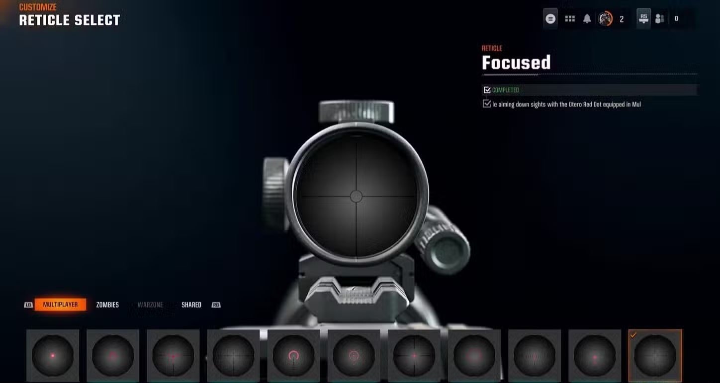 focused reticle