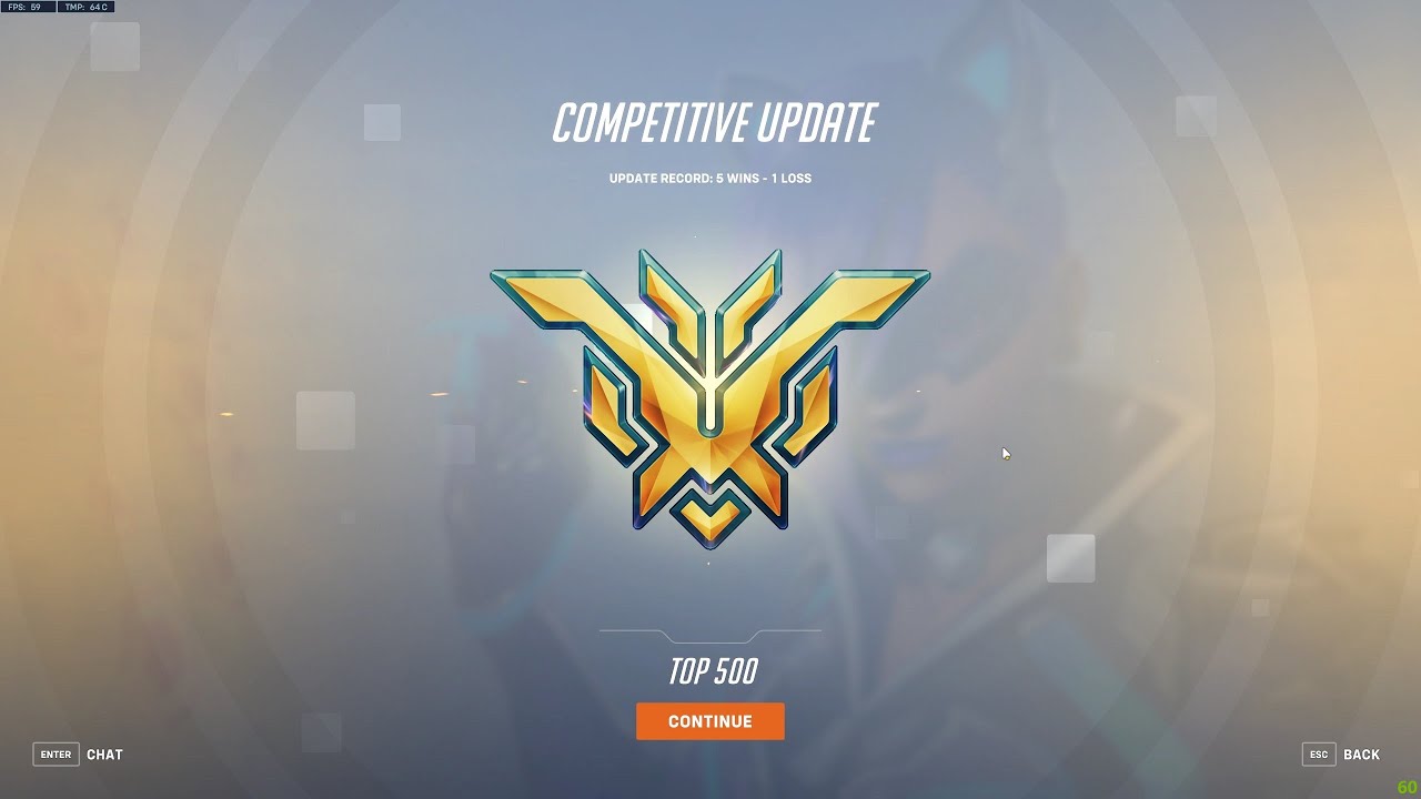 overwatch 2 top 500 promotion screen